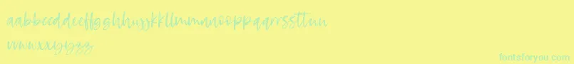 RosettaColor-Schriftart – Grüne Schriften auf gelbem Hintergrund