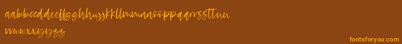 RosettaColor-Schriftart – Orangefarbene Schriften auf braunem Hintergrund