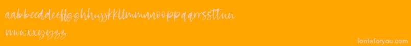 RosettaColor-fontti – vaaleanpunaiset fontit oranssilla taustalla