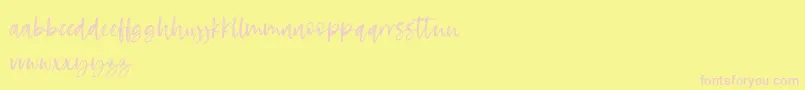 RosettaColor Font – Pink Fonts on Yellow Background