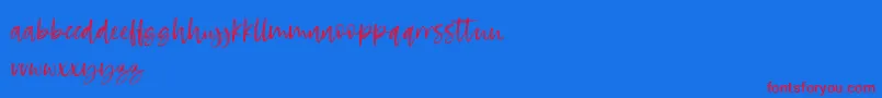 RosettaColor-fontti – punaiset fontit sinisellä taustalla
