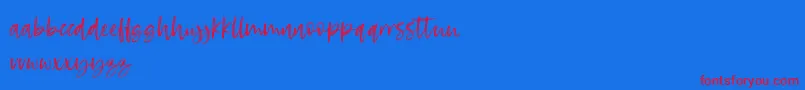 RosettaColor-Schriftart – Rote Schriften auf blauem Hintergrund