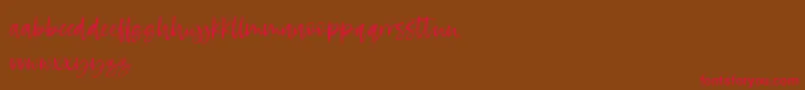 RosettaColor-fontti – punaiset fontit ruskealla taustalla
