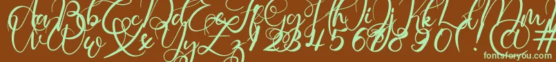 Rosette Font – Green Fonts on Brown Background