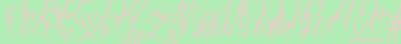 Rosette Font – Pink Fonts on Green Background