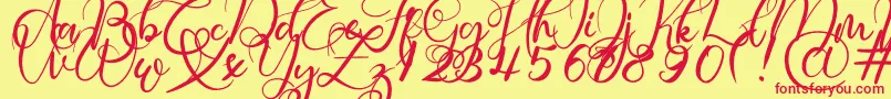 Rosette Font – Red Fonts on Yellow Background