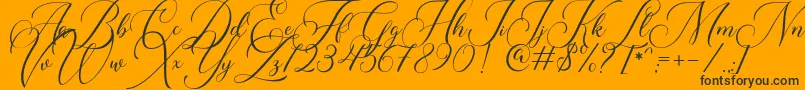 Fonte Roseville DEMO – fontes pretas em um fundo laranja