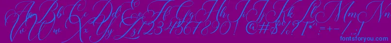 Roseville DEMO Font – Blue Fonts on Purple Background