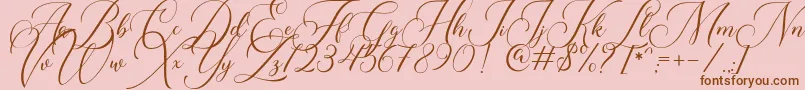 Roseville DEMO-Schriftart – Braune Schriften auf rosa Hintergrund