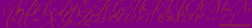 Roseville DEMO-Schriftart – Braune Schriften auf violettem Hintergrund