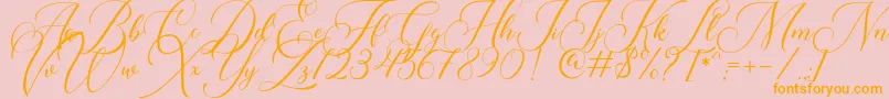 Roseville DEMO Font – Orange Fonts on Pink Background