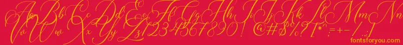 Roseville DEMO Font – Orange Fonts on Red Background