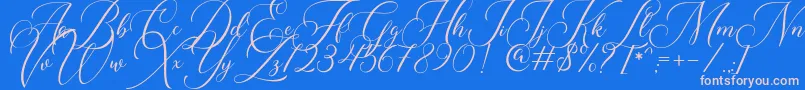 Roseville DEMO Font – Pink Fonts on Blue Background