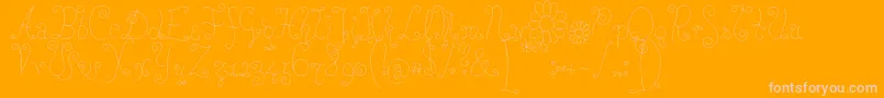 ROSEW   -Schriftart – Rosa Schriften auf orangefarbenem Hintergrund