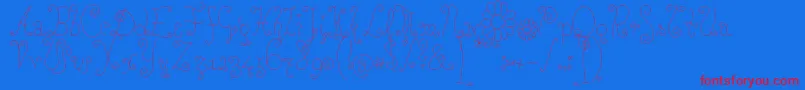 ROSEW   -fontti – punaiset fontit sinisellä taustalla