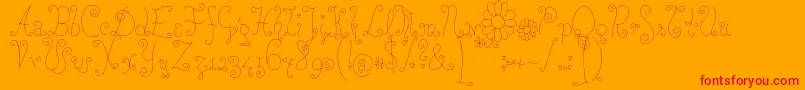 ROSEW   -Schriftart – Rote Schriften auf orangefarbenem Hintergrund