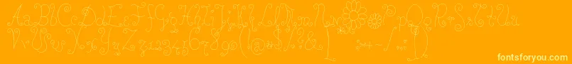 ROSEW   -Schriftart – Gelbe Schriften auf orangefarbenem Hintergrund