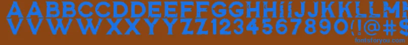 RosewellBlackRGH Font – Blue Fonts on Brown Background