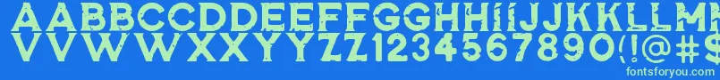 RosewellBlackRGH Font – Green Fonts on Blue Background