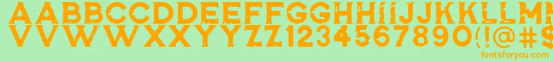 RosewellBlackRGH Font – Orange Fonts on Green Background