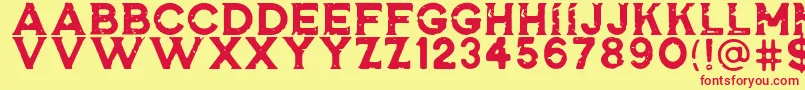 RosewellBlackRGH Font – Red Fonts on Yellow Background