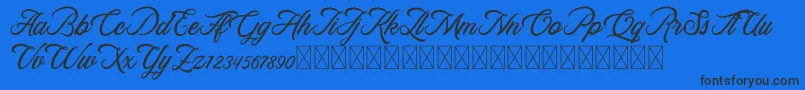 RosewellScriptDemo Font – Black Fonts on Blue Background