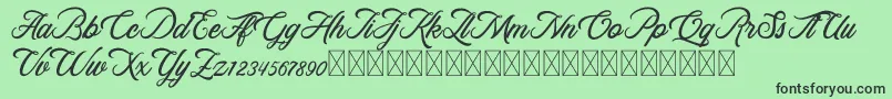 RosewellScriptDemo Font – Black Fonts on Green Background