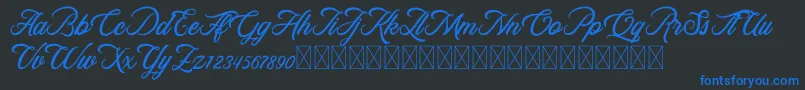 RosewellScriptDemo Font – Blue Fonts on Black Background