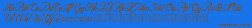 RosewellScriptDemo Font – Brown Fonts on Blue Background