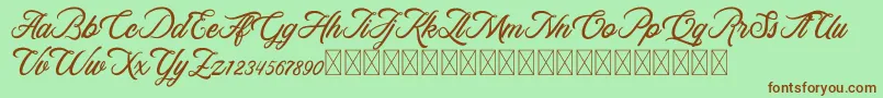 RosewellScriptDemo Font – Brown Fonts on Green Background