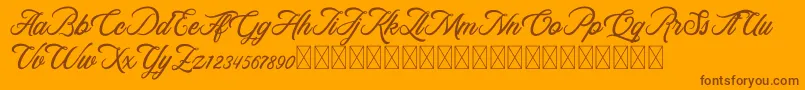 RosewellScriptDemo Font – Brown Fonts on Orange Background