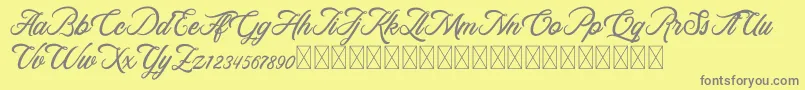 RosewellScriptDemo Font – Gray Fonts on Yellow Background