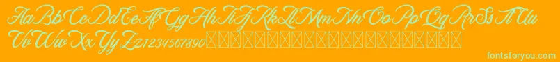 RosewellScriptDemo Font – Green Fonts on Orange Background