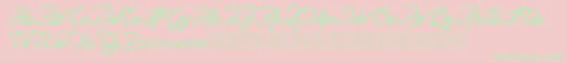 RosewellScriptDemo Font – Green Fonts on Pink Background