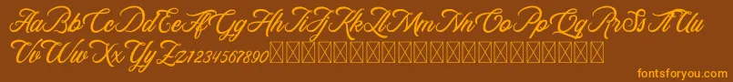 RosewellScriptDemo Font – Orange Fonts on Brown Background