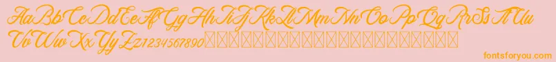 RosewellScriptDemo Font – Orange Fonts on Pink Background