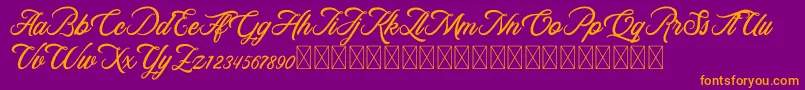 RosewellScriptDemo Font – Orange Fonts on Purple Background