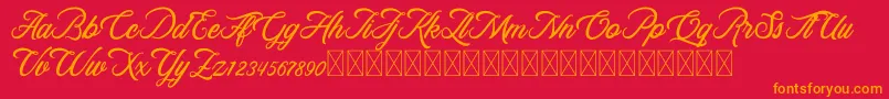 RosewellScriptDemo Font – Orange Fonts on Red Background