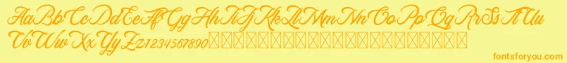 RosewellScriptDemo Font – Orange Fonts on Yellow Background