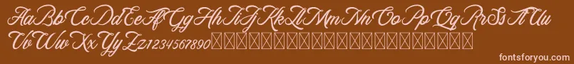 RosewellScriptDemo Font – Pink Fonts on Brown Background