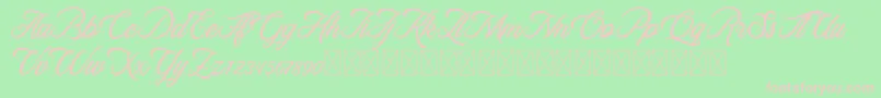 RosewellScriptDemo Font – Pink Fonts on Green Background