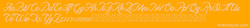 RosewellScriptDemo Font – Pink Fonts on Orange Background