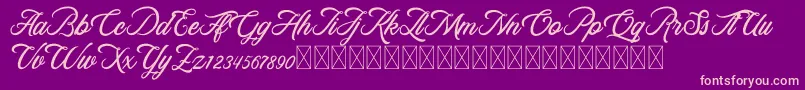 RosewellScriptDemo Font – Pink Fonts on Purple Background