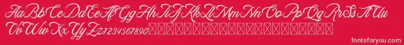 RosewellScriptDemo Font – Pink Fonts on Red Background