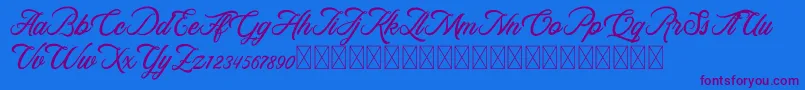 RosewellScriptDemo Font – Purple Fonts on Blue Background