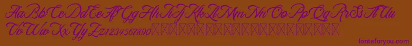 RosewellScriptDemo Font – Purple Fonts on Brown Background