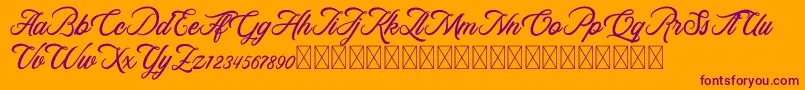 RosewellScriptDemo Font – Purple Fonts on Orange Background