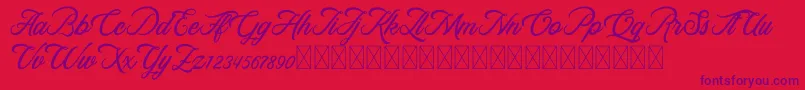 RosewellScriptDemo Font – Purple Fonts on Red Background