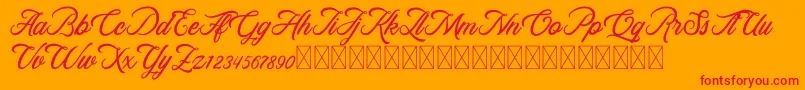 RosewellScriptDemo Font – Red Fonts on Orange Background