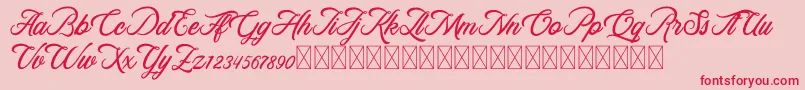 RosewellScriptDemo Font – Red Fonts on Pink Background
